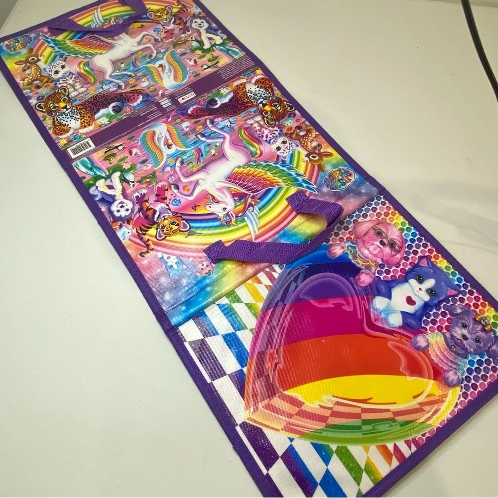 2016 Lisa Frank Unicorn Trifold Portfolio School Binder Folder 11x13”